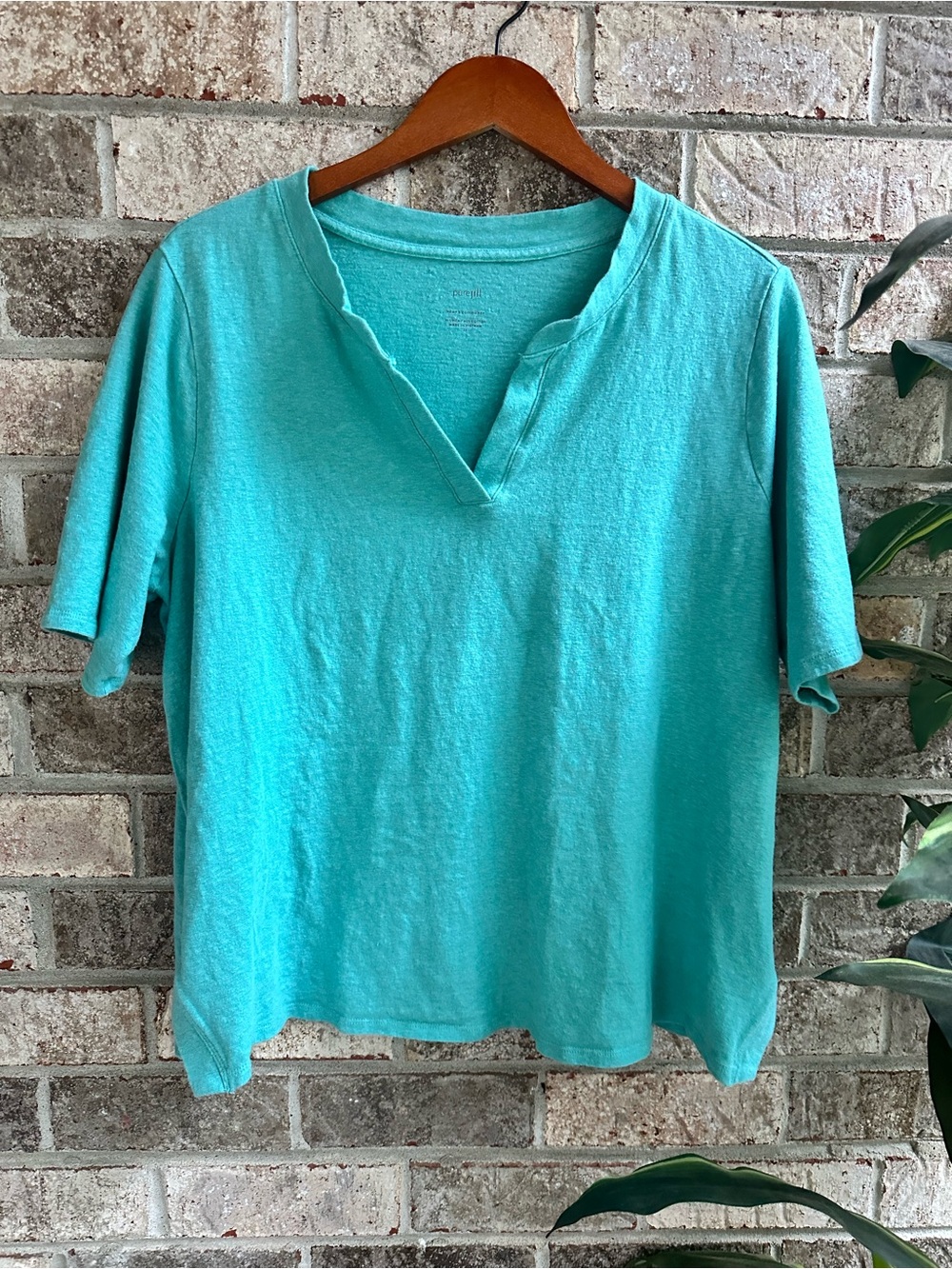 Pure Jill Cotton Hemp Women's Casual V-Neck Tee